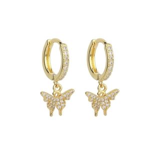 18k Gold Plated Zorvonia Butterfly Charm Hoops